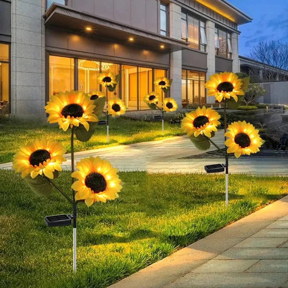 Durable Solar-Powered Daisy Lamp for Outdoor Lighting
