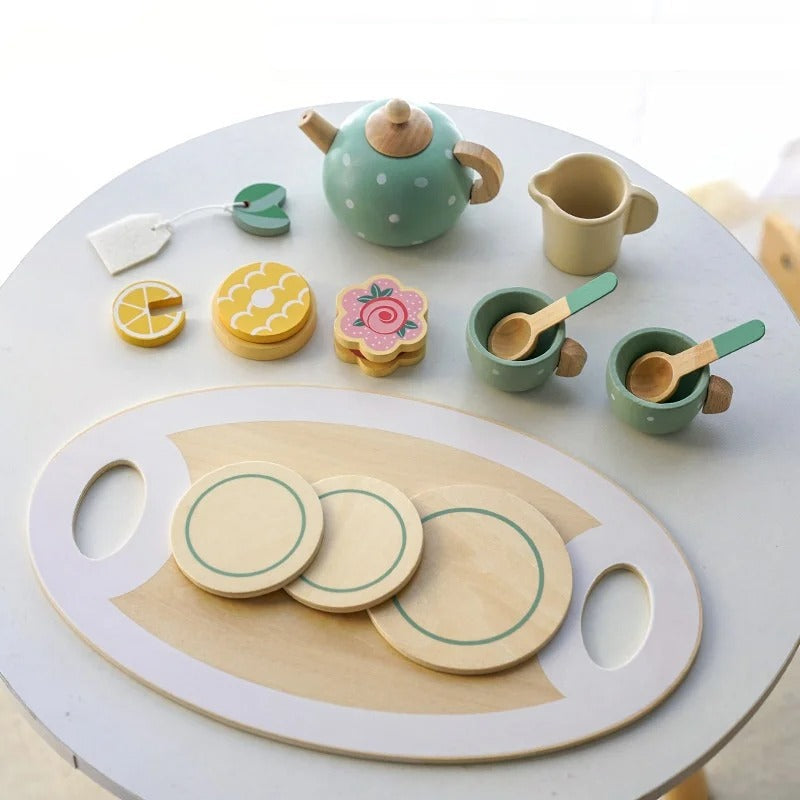 Charming Wooden Play Tea Set for Imaginative Kids