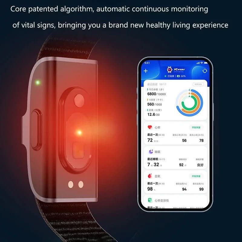 AquaFit Pro IP68 Smart Health Tracker with Heart and Oxygen Monitoring