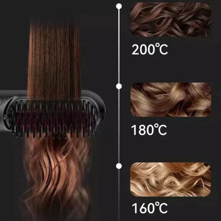 Portable Wireless Hair Straightening Brush for Effortless Styling