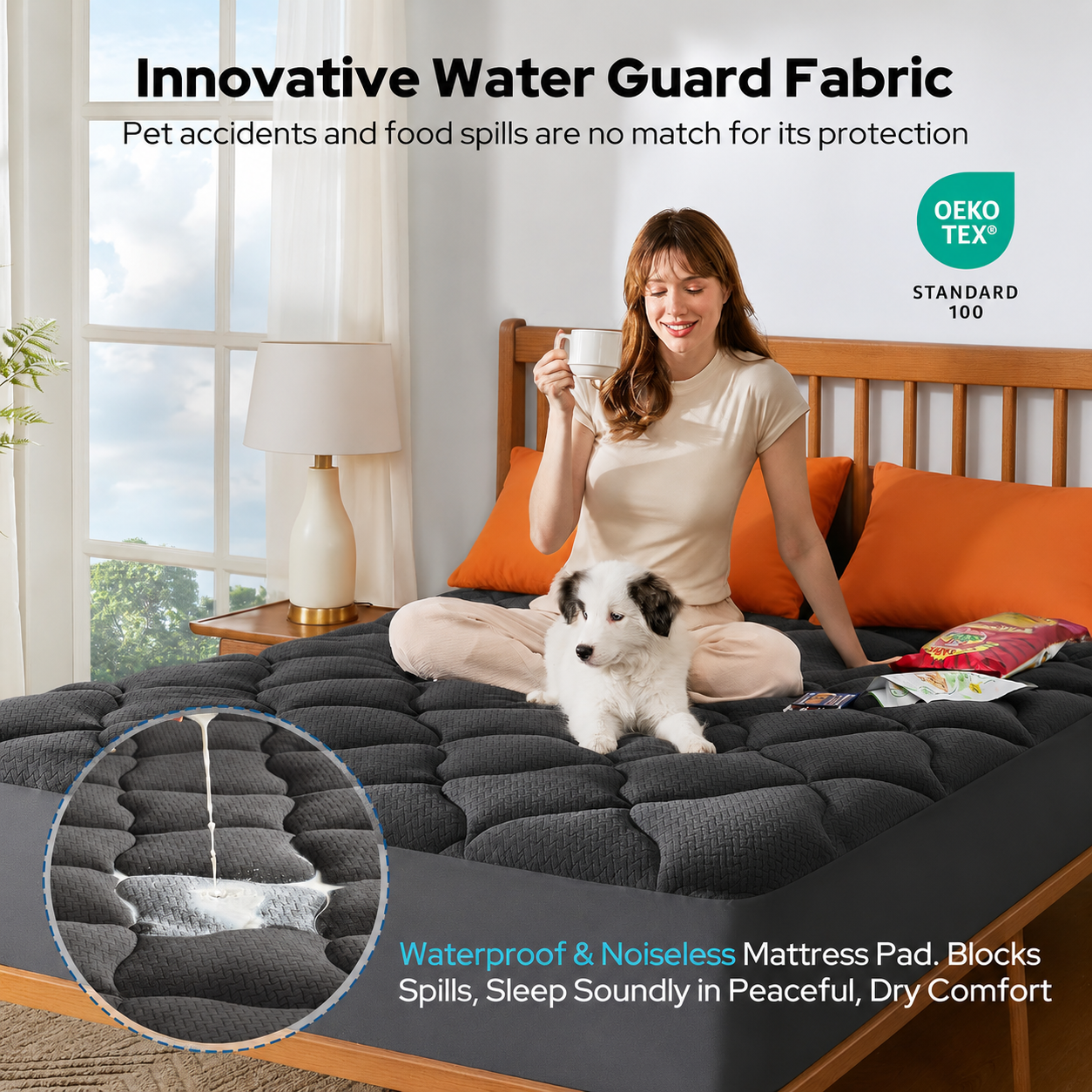 Waterproof Mattress Protector with Deep Pocket - Breathable and Silent