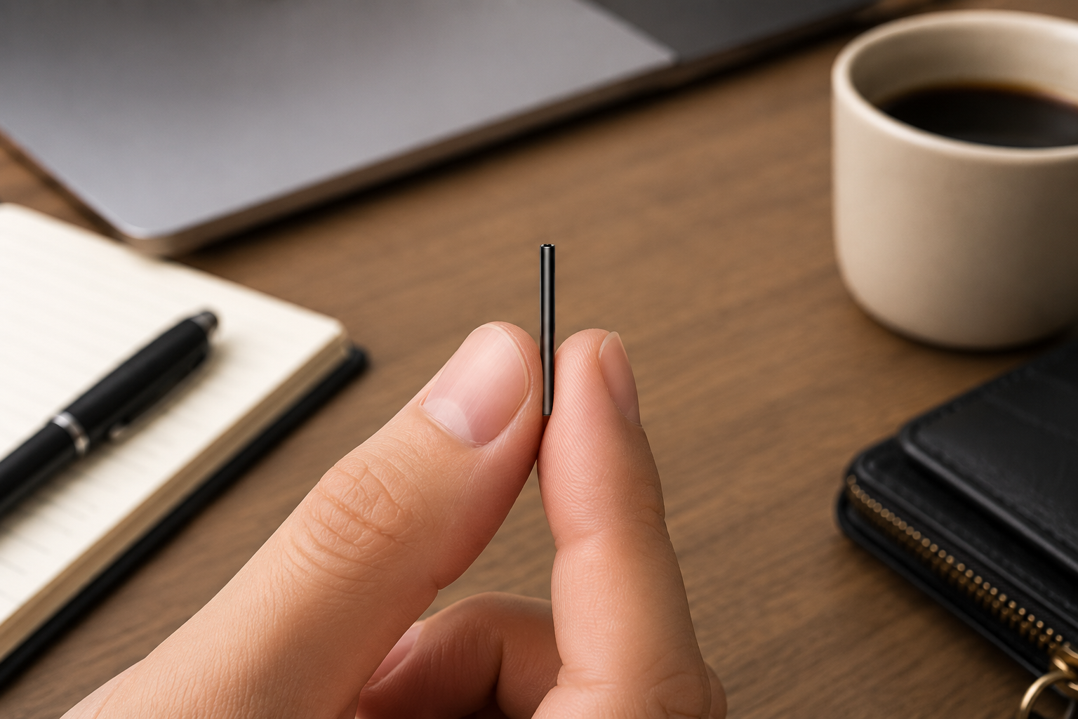Compact Voice Recorder with Activation Feature and Slim Profile