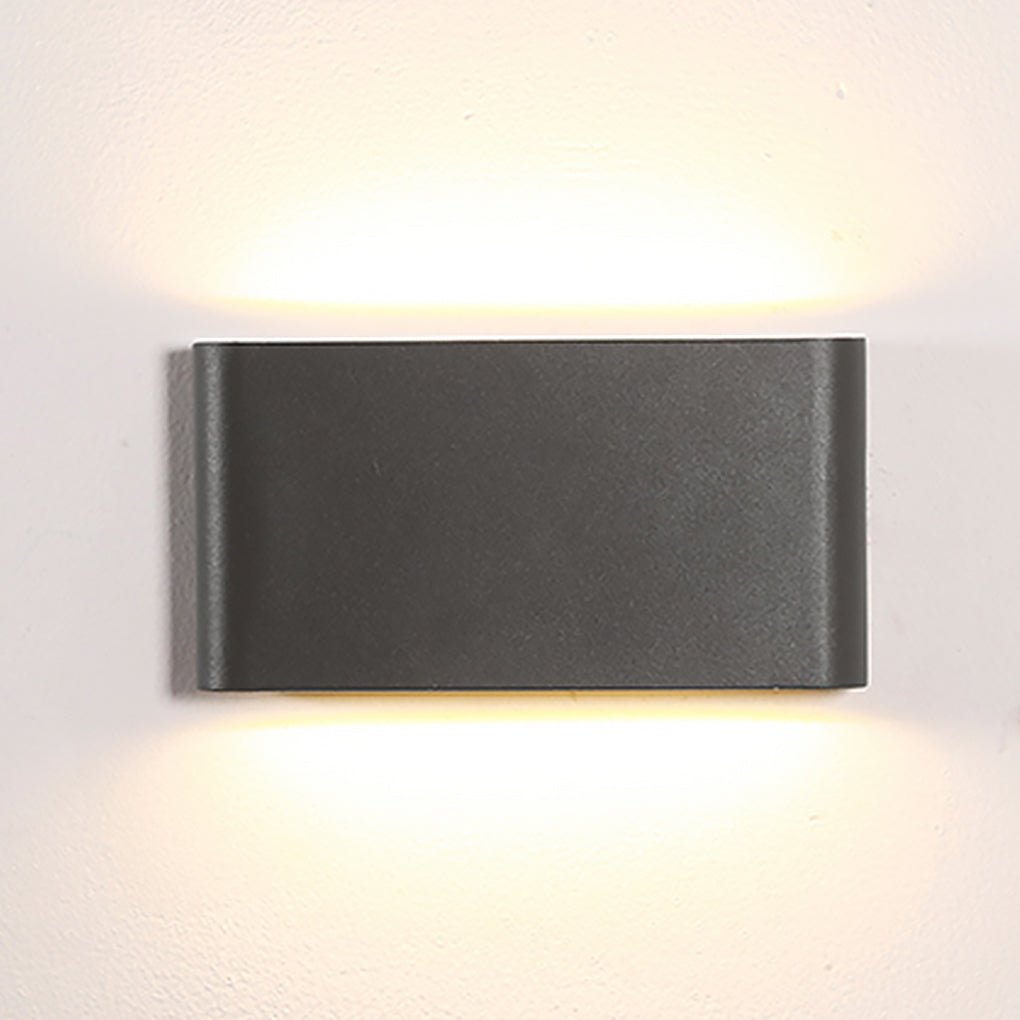 2-Light Black Modern Low Profile LED Slim Outdoor Up Down Exterior Porch Wall Light