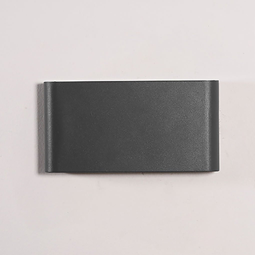 2-Light Black Modern Low Profile LED Slim Outdoor Up Down Exterior Porch Wall Light