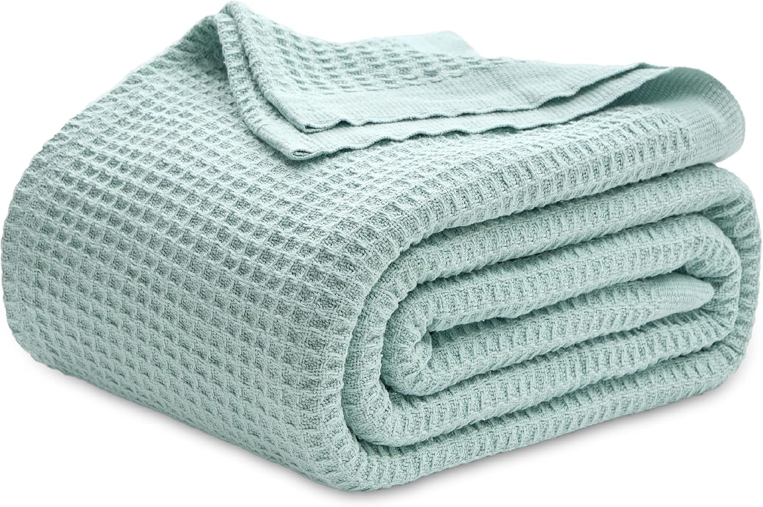 Queen Blanket Made of 100% Cotton with Cooling Waffle Weave for Summer