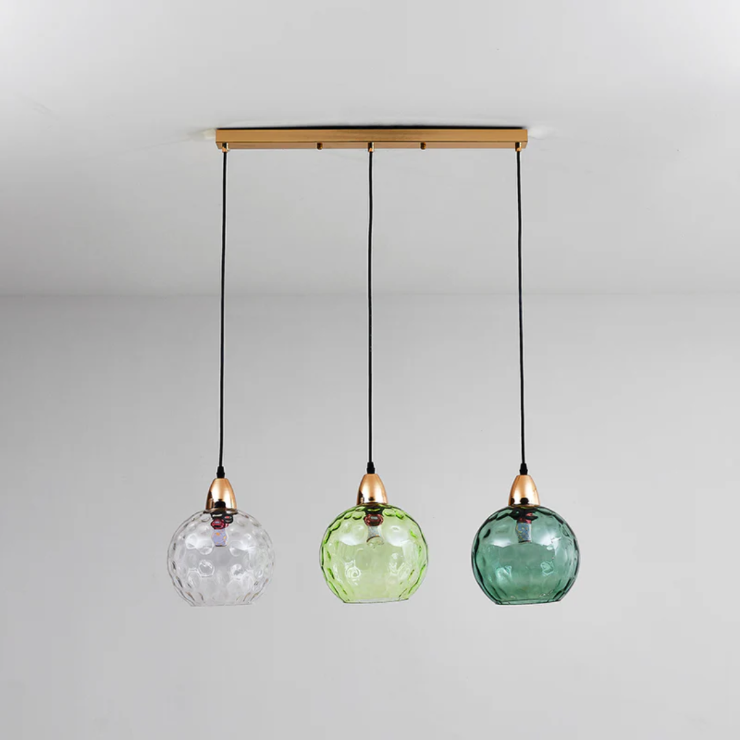 Elegant 3-Bulb Glass Pendant Light with Adjustable Cords