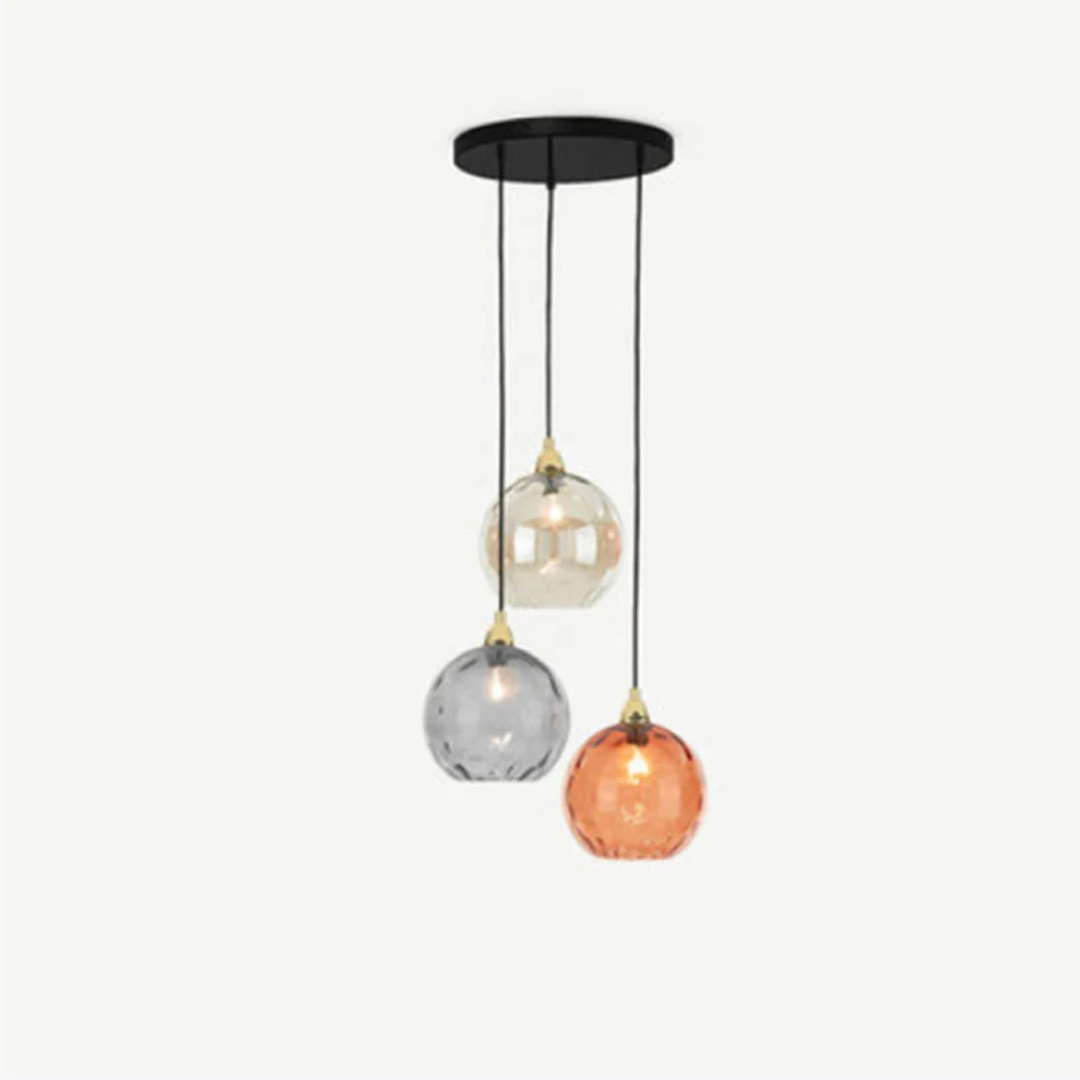 Elegant 3-Bulb Glass Pendant Light with Adjustable Cords