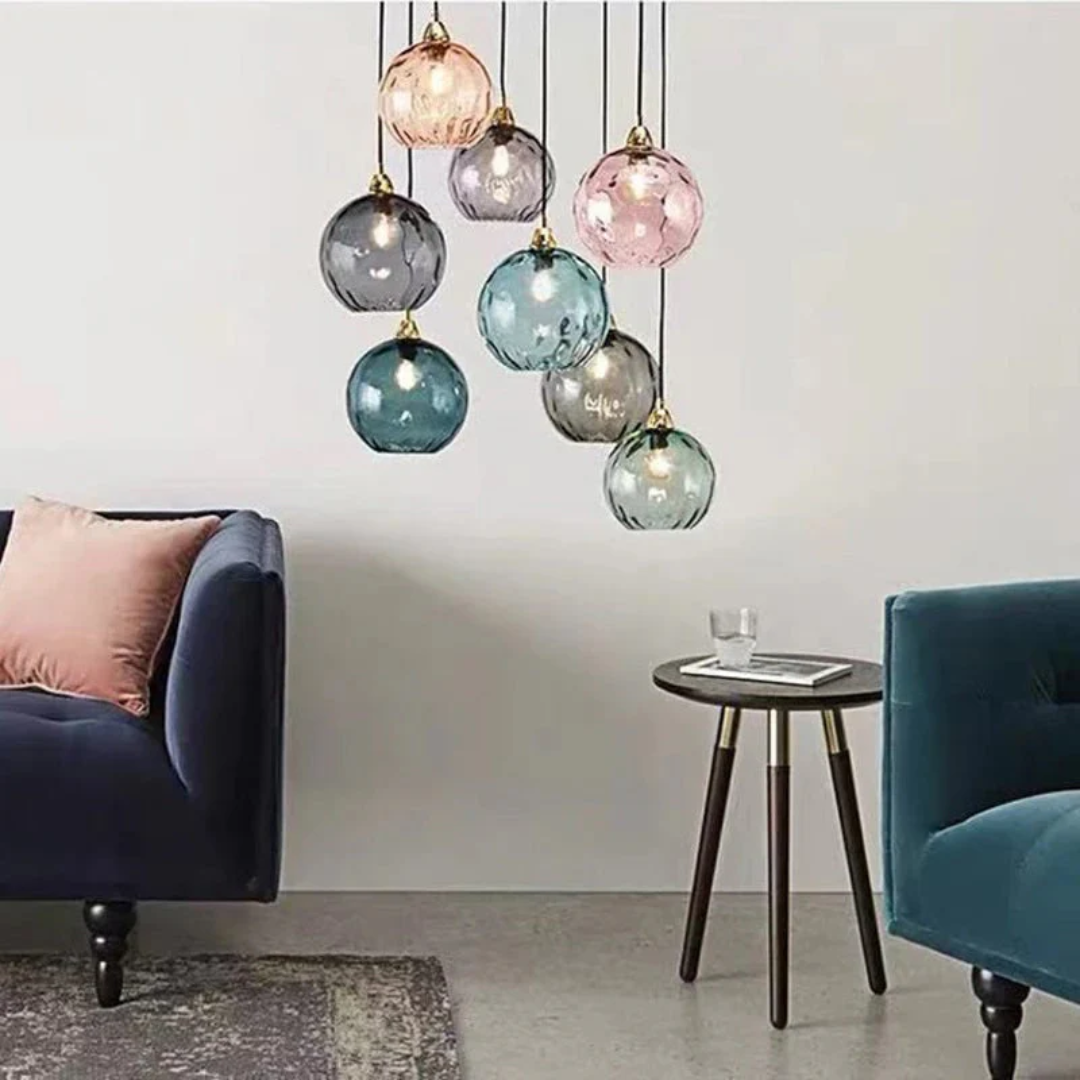 Elegant 3-Bulb Glass Pendant Light with Adjustable Cords