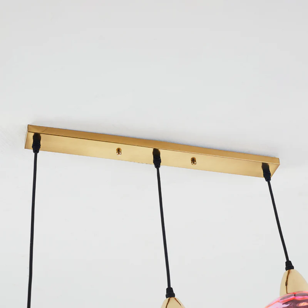 Elegant 3-Bulb Glass Pendant Light with Adjustable Cords