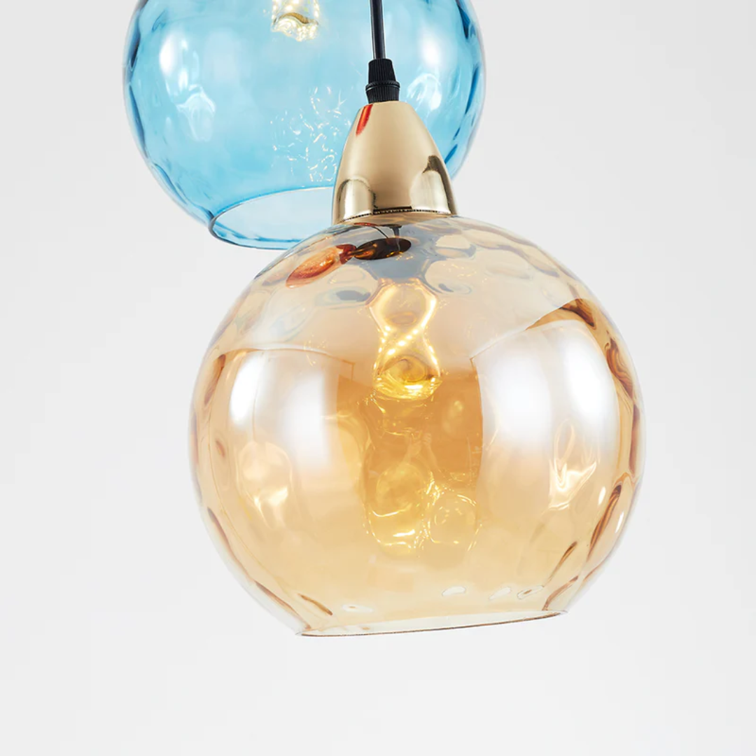 Elegant 3-Bulb Glass Pendant Light with Adjustable Cords