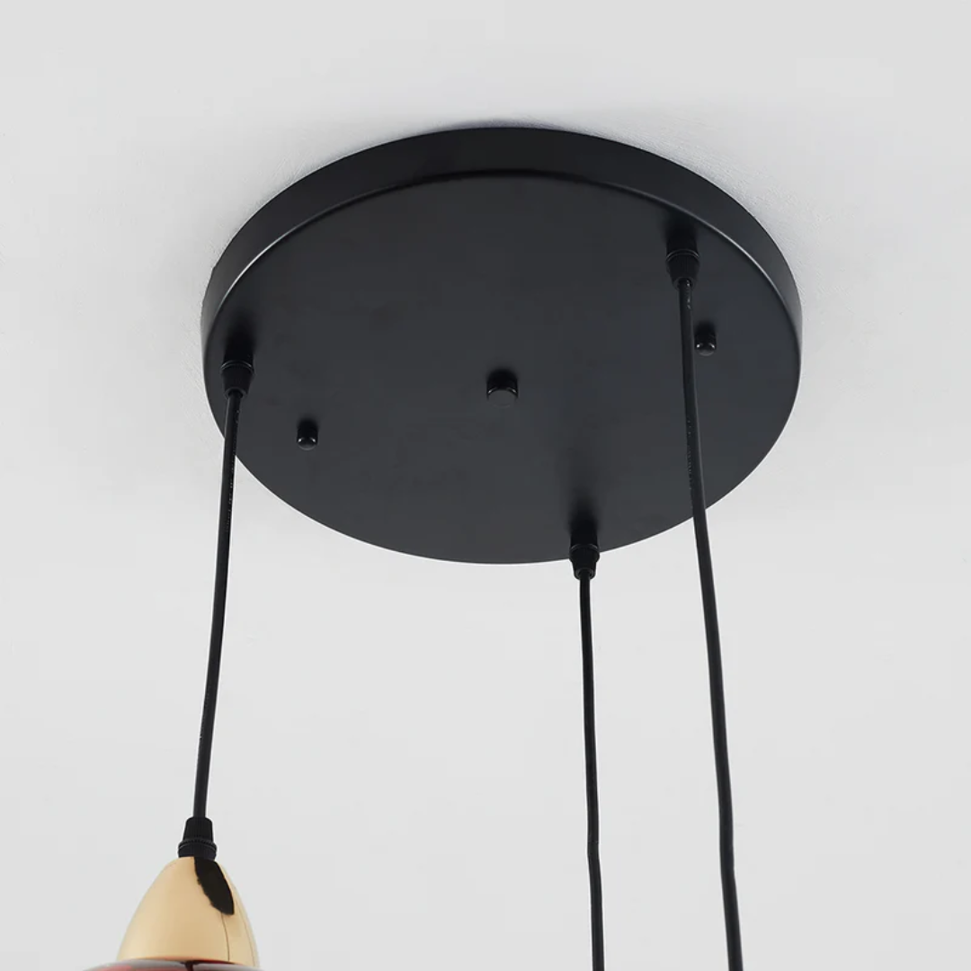 Elegant 3-Bulb Glass Pendant Light with Adjustable Cords