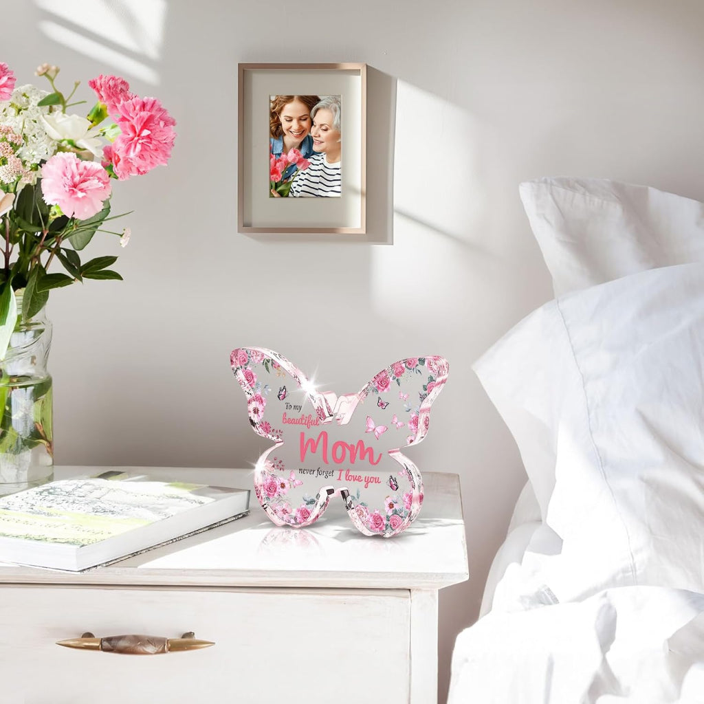 Heartfelt Butterfly Acrylic Keepsake for Mom
