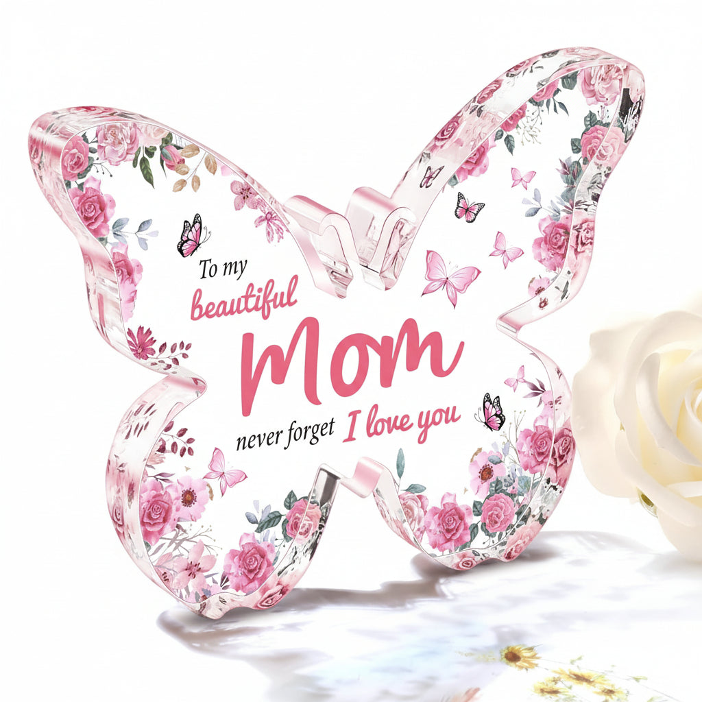 Heartfelt Butterfly Acrylic Keepsake for Mom