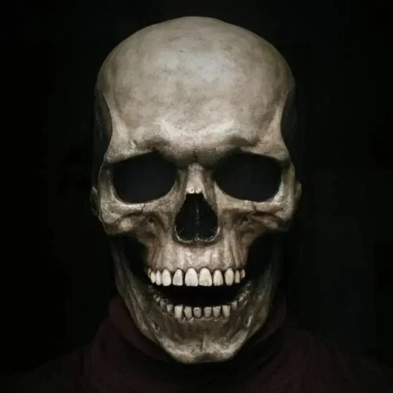 Creepy Skull Mask with Articulating Jaw for Spooky Events