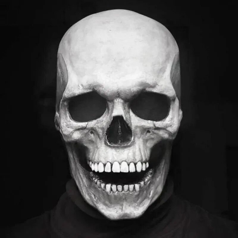 Creepy Skull Mask with Articulating Jaw for Spooky Events