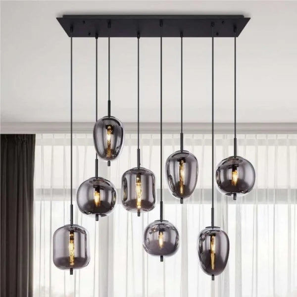 Elegant Aura Hanging Light with Customizable Glass Shades