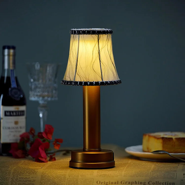 LuxeBeam Wireless Brass Table Lamp with Downlight Feature