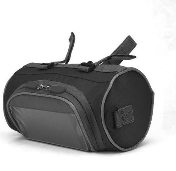 Versatile Handlebar Storage Bag with Touchscreen Access