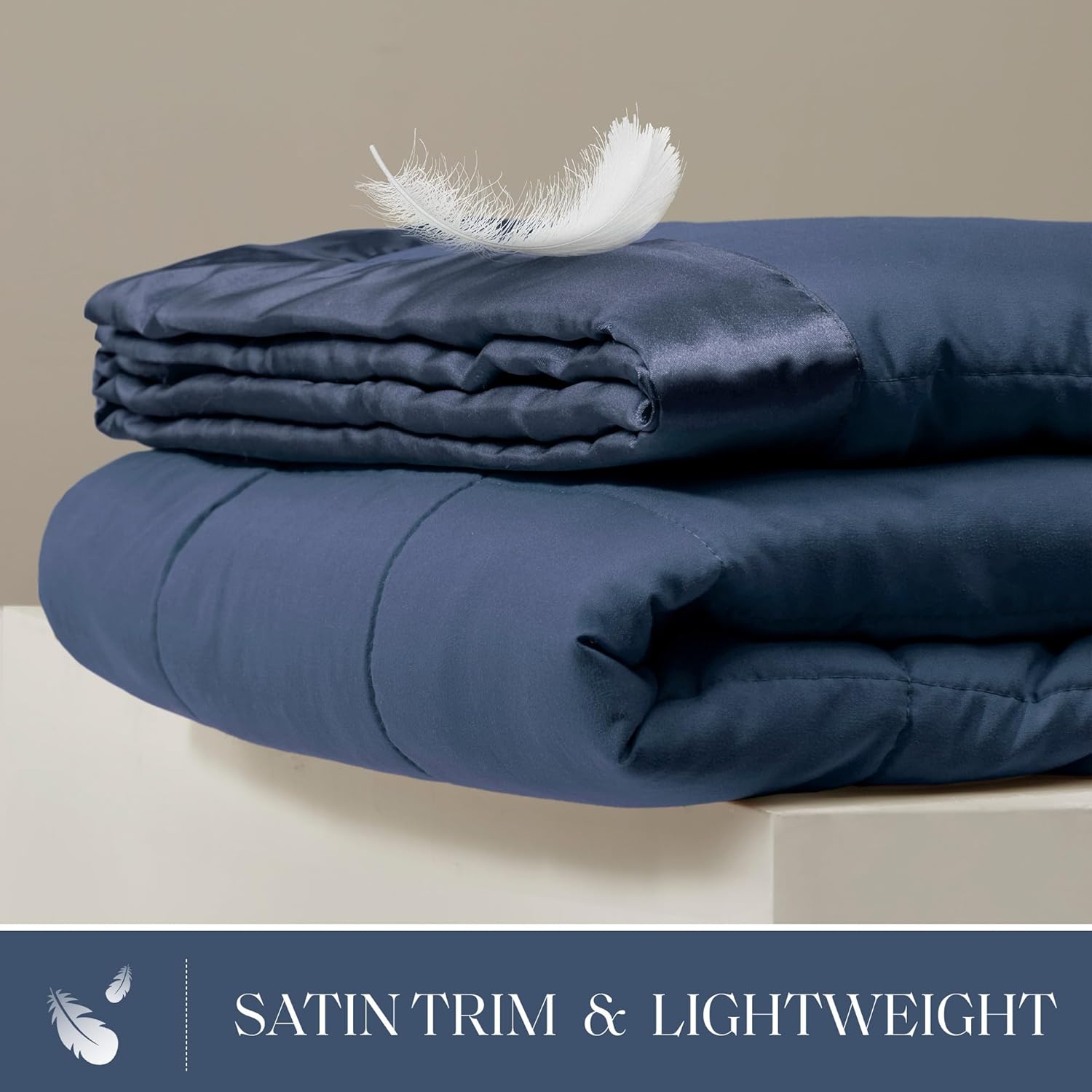 Lightweight Down Alternative Blanket with Moisture-Wicking – All Season Bed Cover with Satin Trim