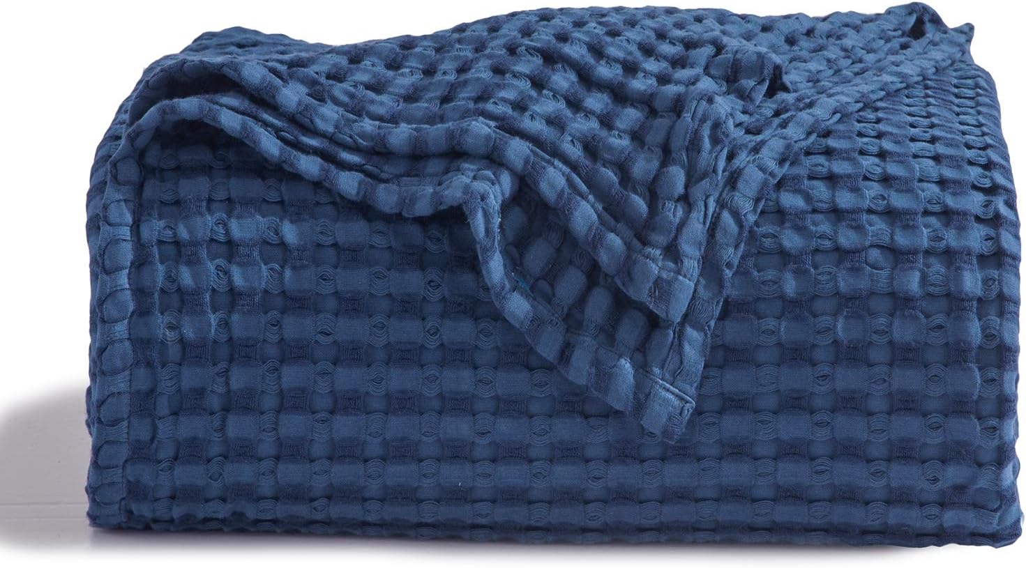 Lightweight Cotton and Bamboo Cooling Waffle Blanket - Queen Size Summer Throw