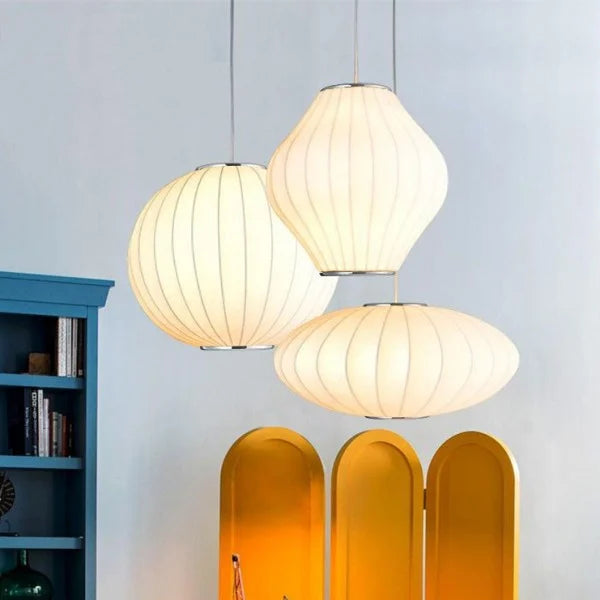 Sleek Silk & Steel Bubble Pendant Light for Modern Spaces