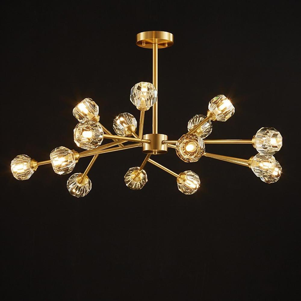 15-Light LED Crystal Copper Modern Taavita Ceiling Chandelier Lights