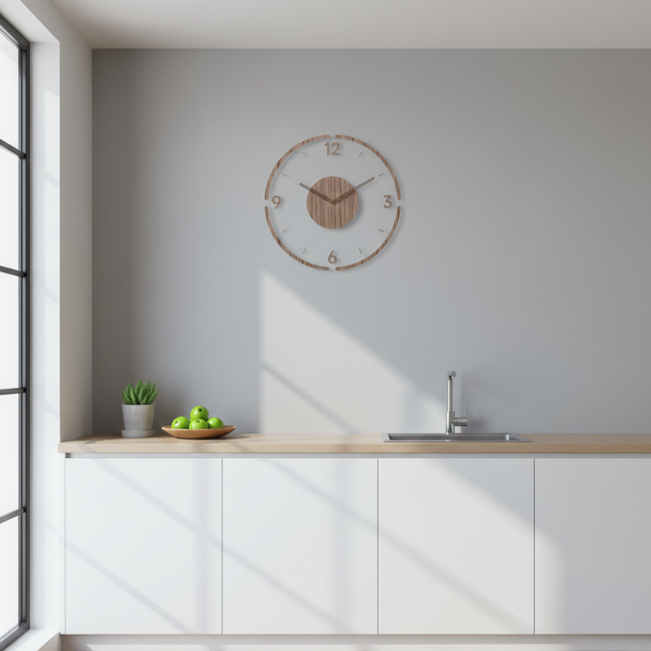 Silent Quartz Wall Clock in Solid Wood - 30cm and 35cm Options