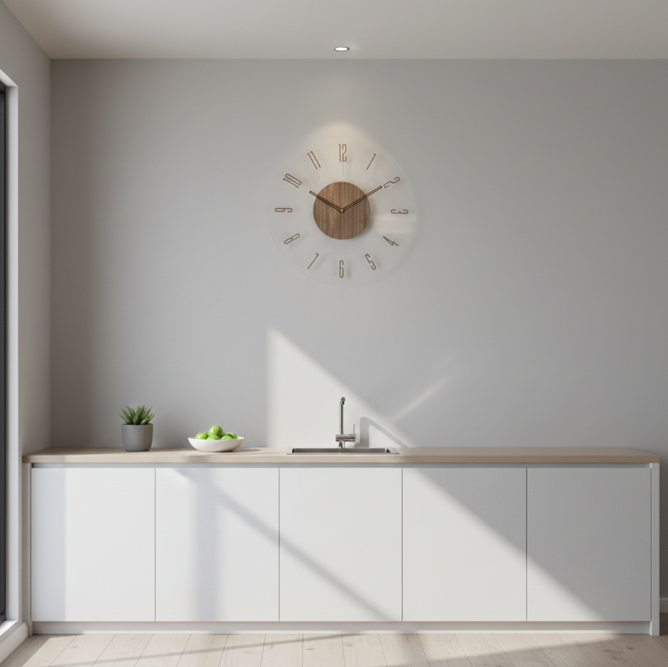 Silent Quartz Wall Clock in Solid Wood - 30cm and 35cm Options