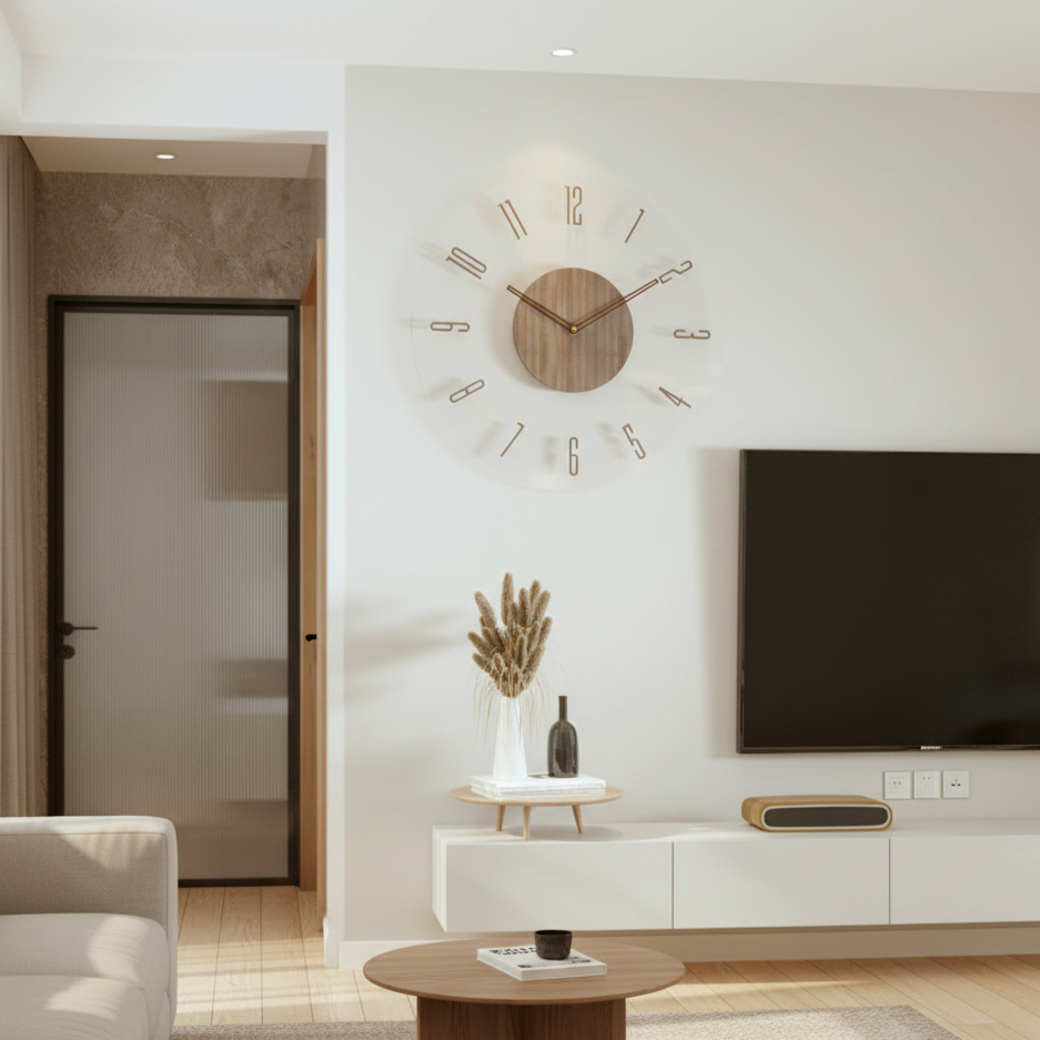 Silent Quartz Wall Clock in Solid Wood - 30cm and 35cm Options