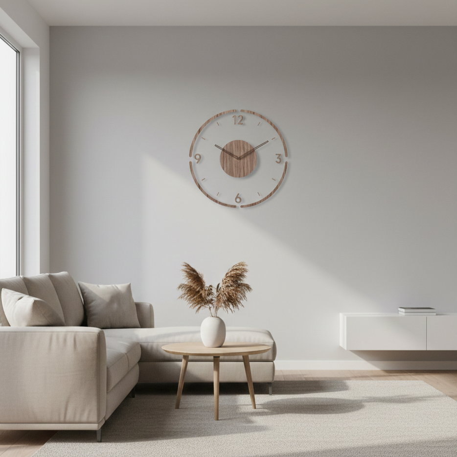 Silent Quartz Wall Clock in Solid Wood - 30cm and 35cm Options