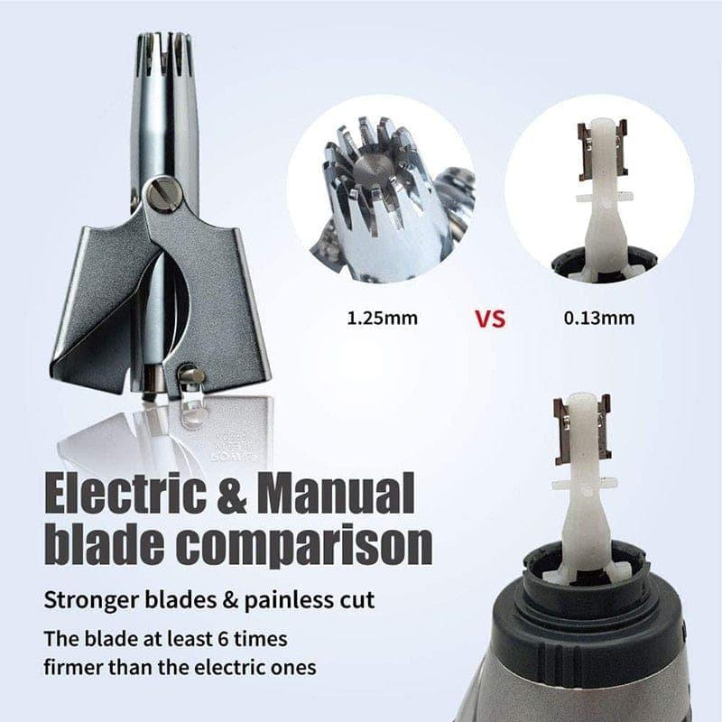 Stainless Steel Manual Nose Hair Trimmer for Men