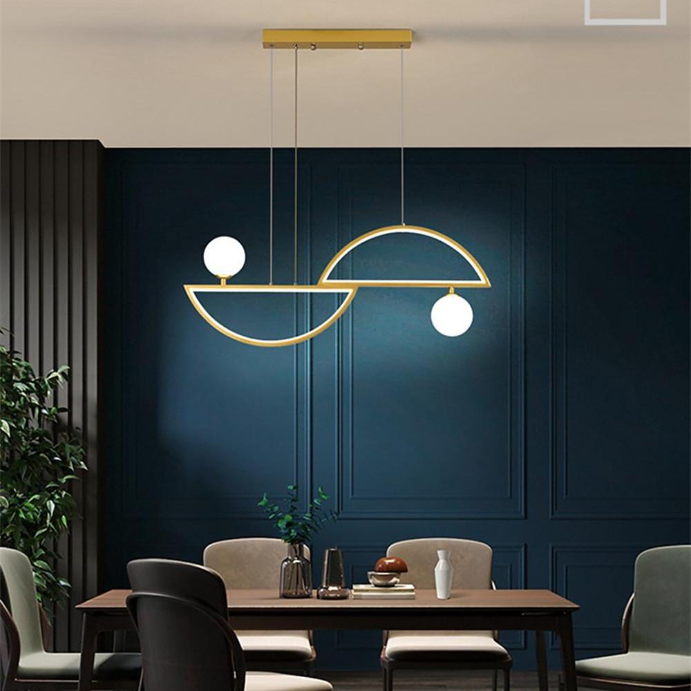 31'' LED 2-Light Single Design Pendant Light LED Artistic Metal Glass Aluminum Alloy Island Stylish Artistic Style Island Lights-dazuma