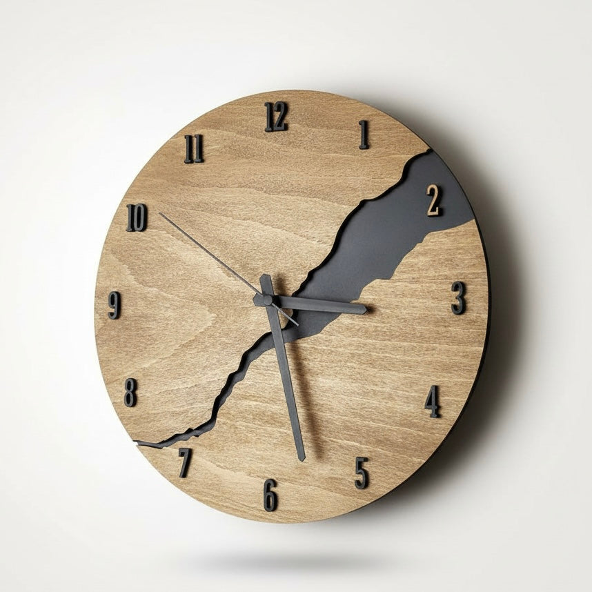 Contemporary Wooden Wall Clock – Minimalist Style Decor