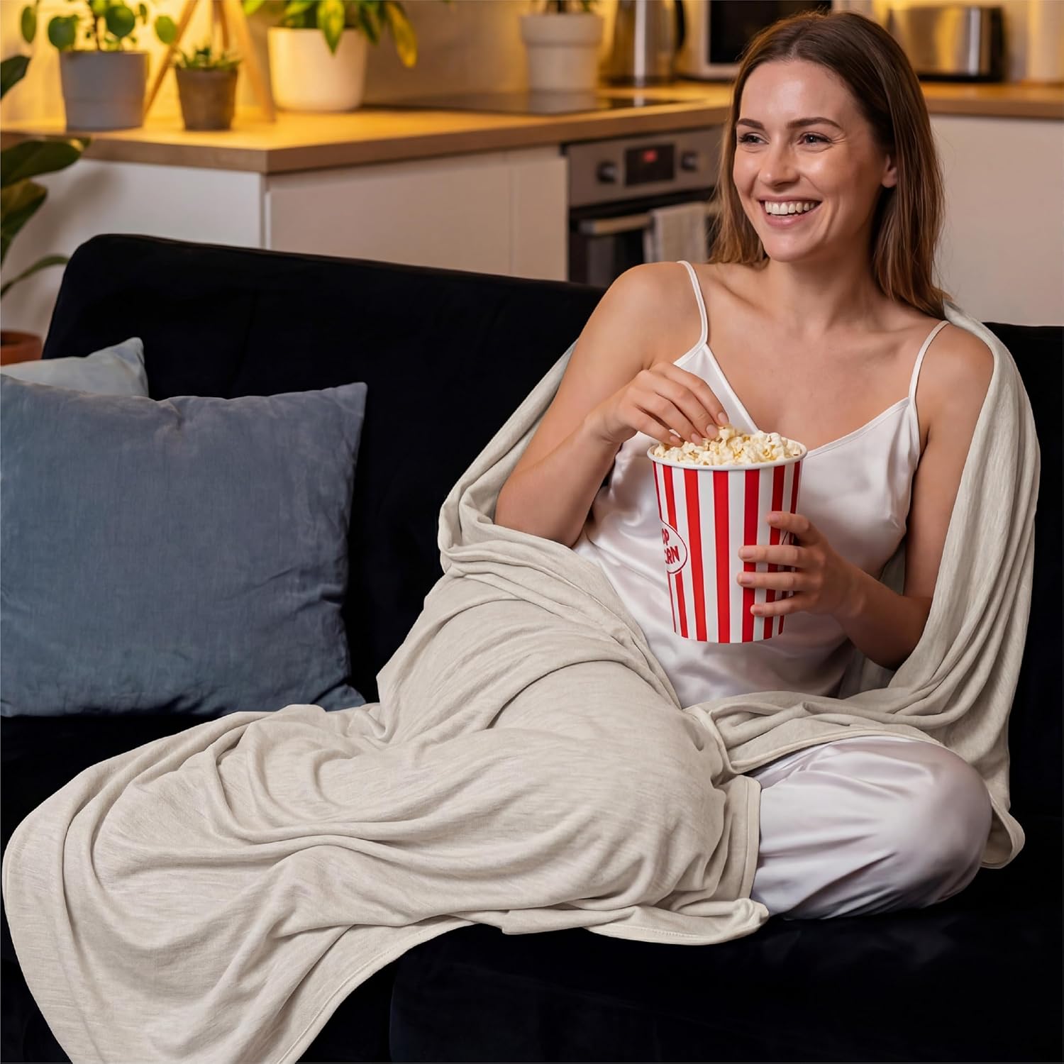 Lightweight Summer Cooling Blanket for Hot Sleepers – Bamboo Rayon Throw