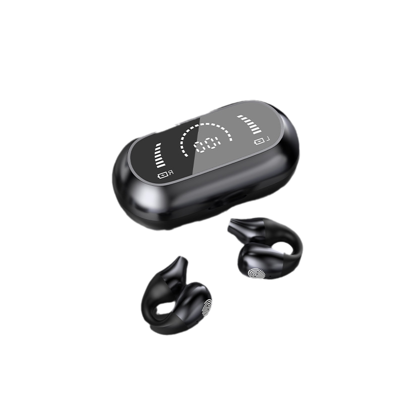 Bone Conduction Headphones with Wireless Ear Clip Design