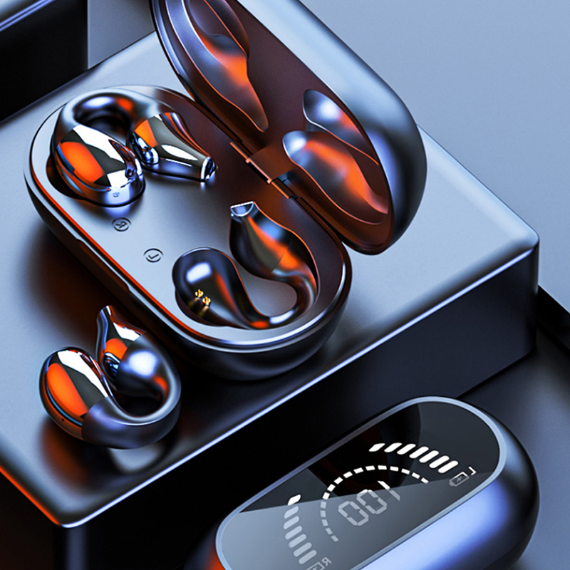 Bone Conduction Headphones with Wireless Ear Clip Design