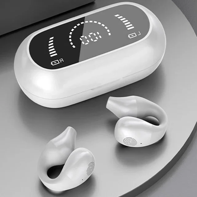 Bone Conduction Headphones with Wireless Ear Clip Design