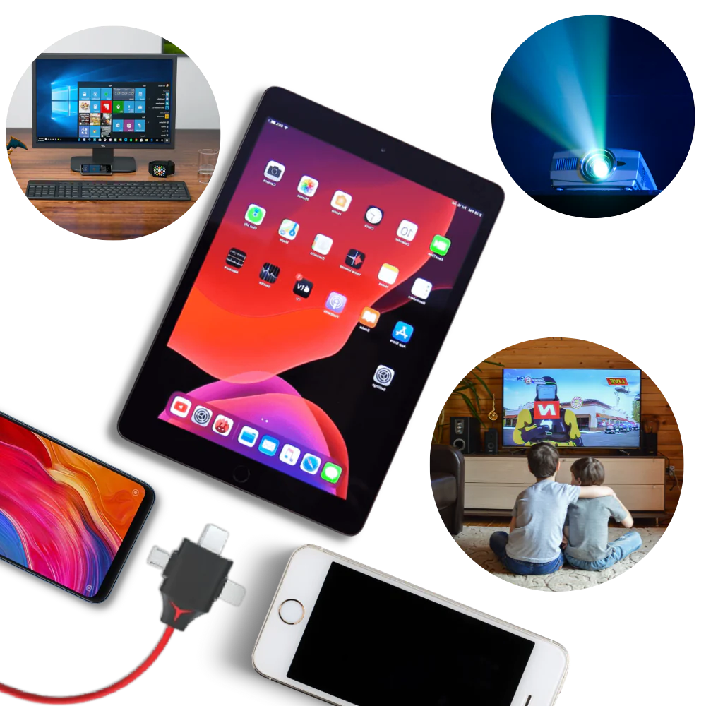 Adapter Cable for HDMI Connection – Compatible with Phones and Tablets
