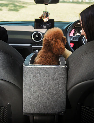 Travel Bag for Small Dogs and Cats - Pet Car Seat with Armrest Safety