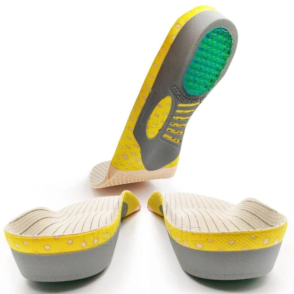 2 Pack Gel Insoles for Flat Feet and Plantar Fasciitis Relief