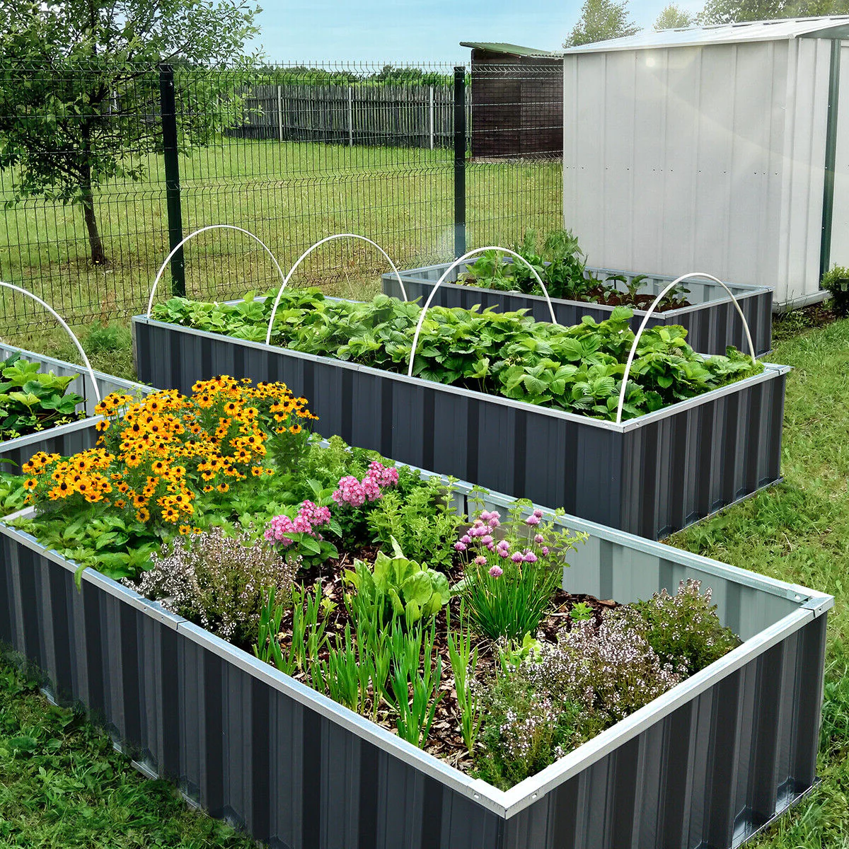 Raised Garden Bed for Outdoor Flowers and Vegetables
