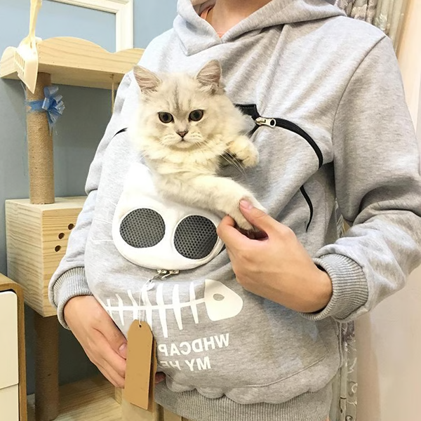 Feline Friend Hoodie with Cozy Pouch - The Ultimate Gift