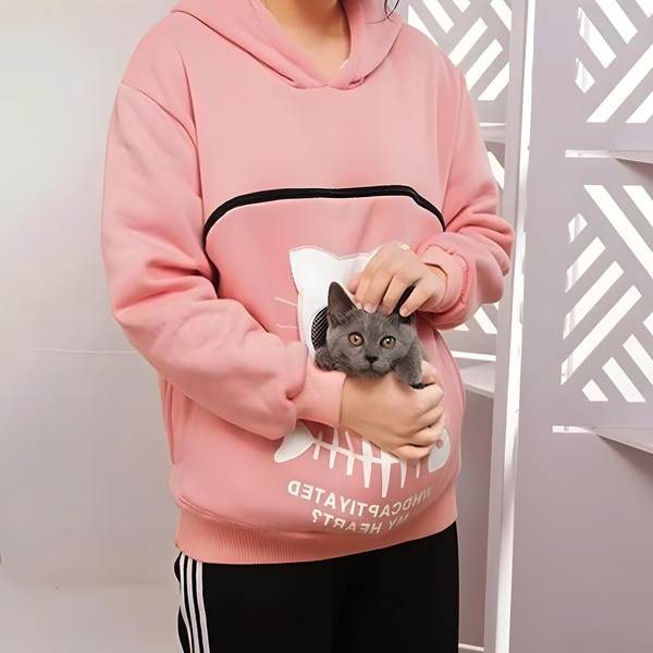 Feline Friend Hoodie with Cozy Pouch - The Ultimate Gift