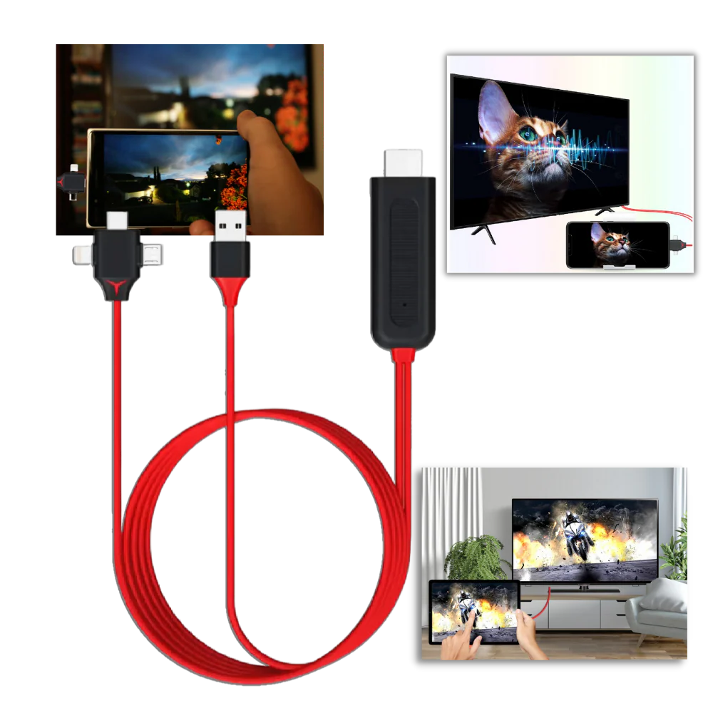 Adapter Cable for HDMI Connection – Compatible with Phones and Tablets