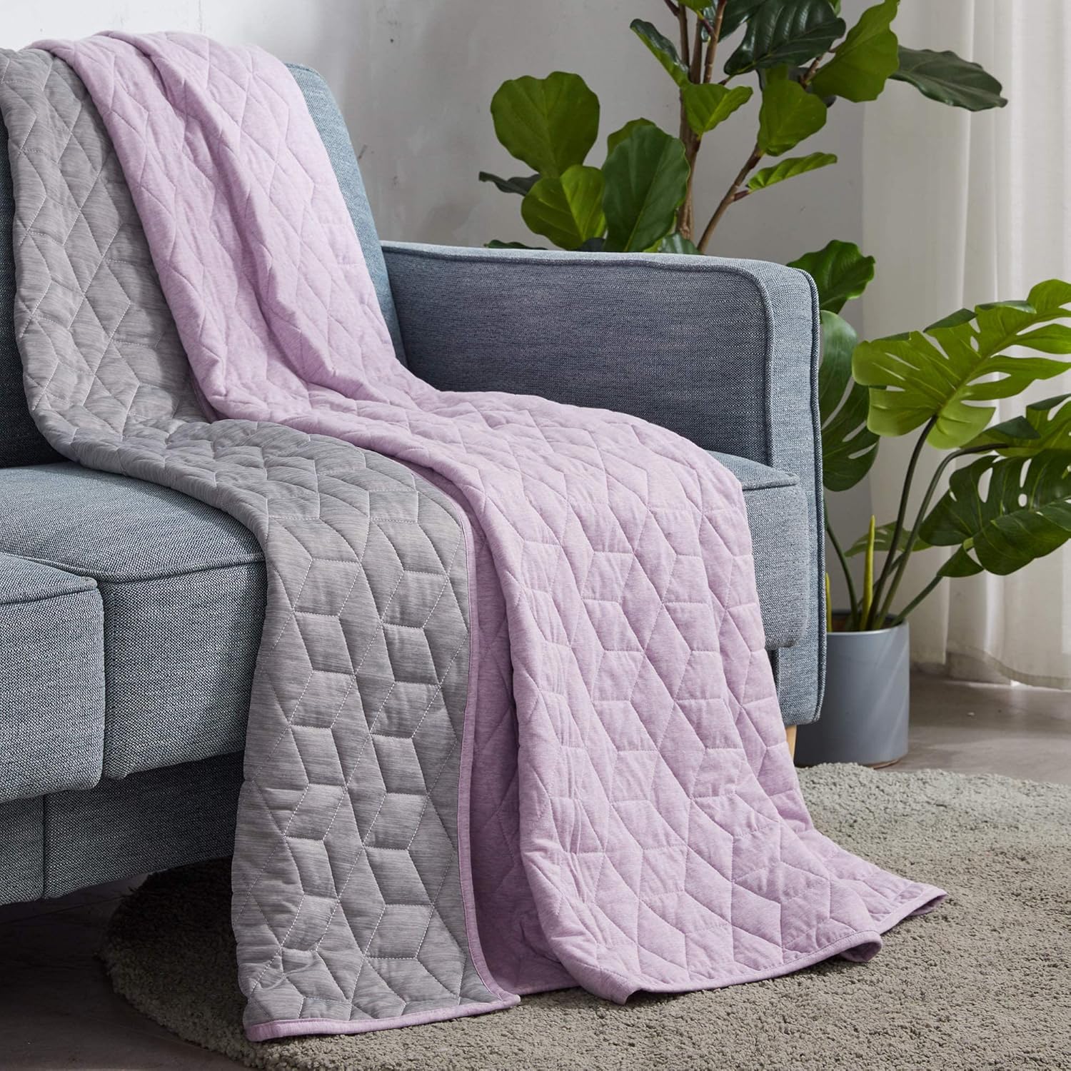 Lightweight Dual-Sided Cooling Blanket - Breathable Throw for Hot Sleepers
