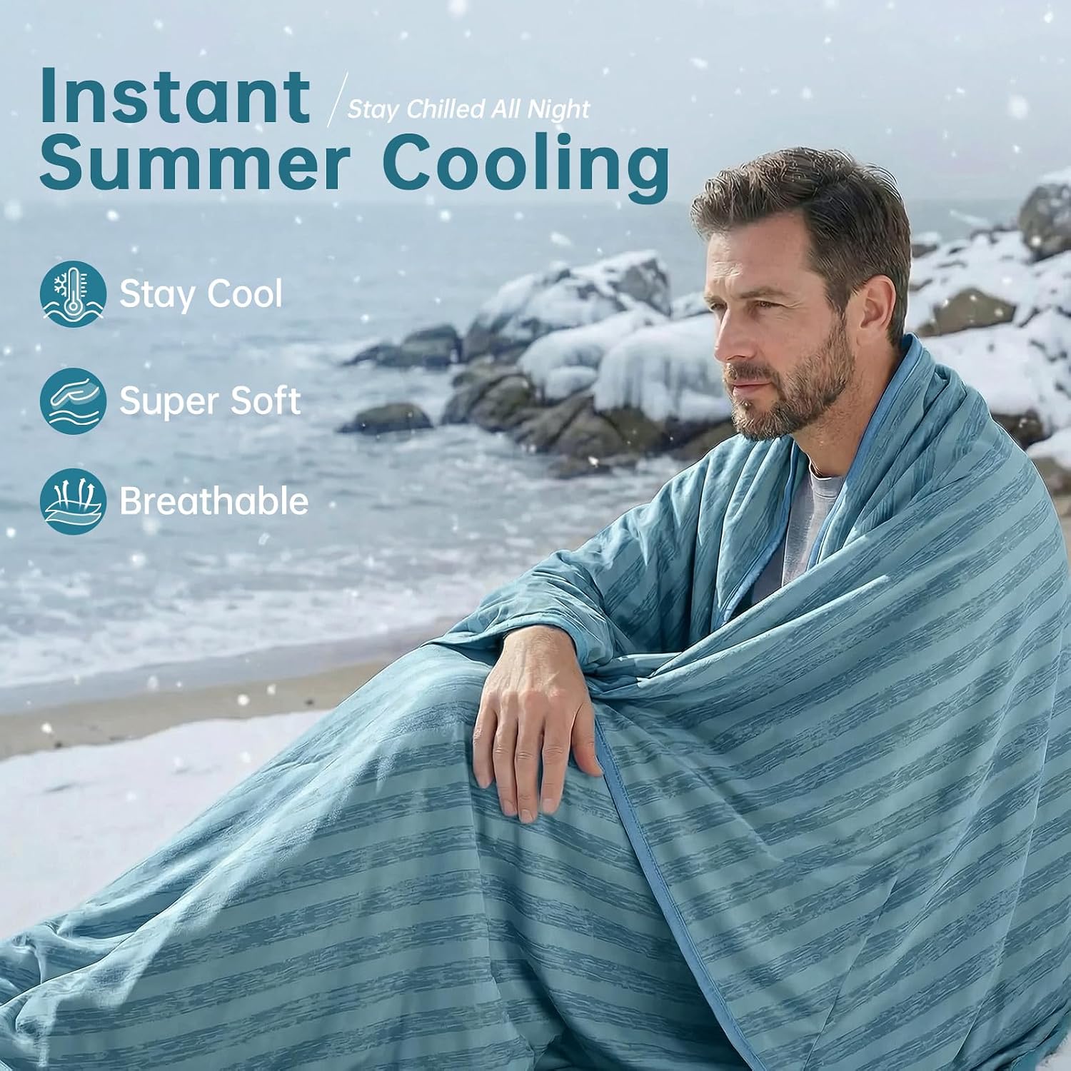 Cooling Blanket with Arc-Chill Technology - Lightweight Summer Throw for Hot Sleepers