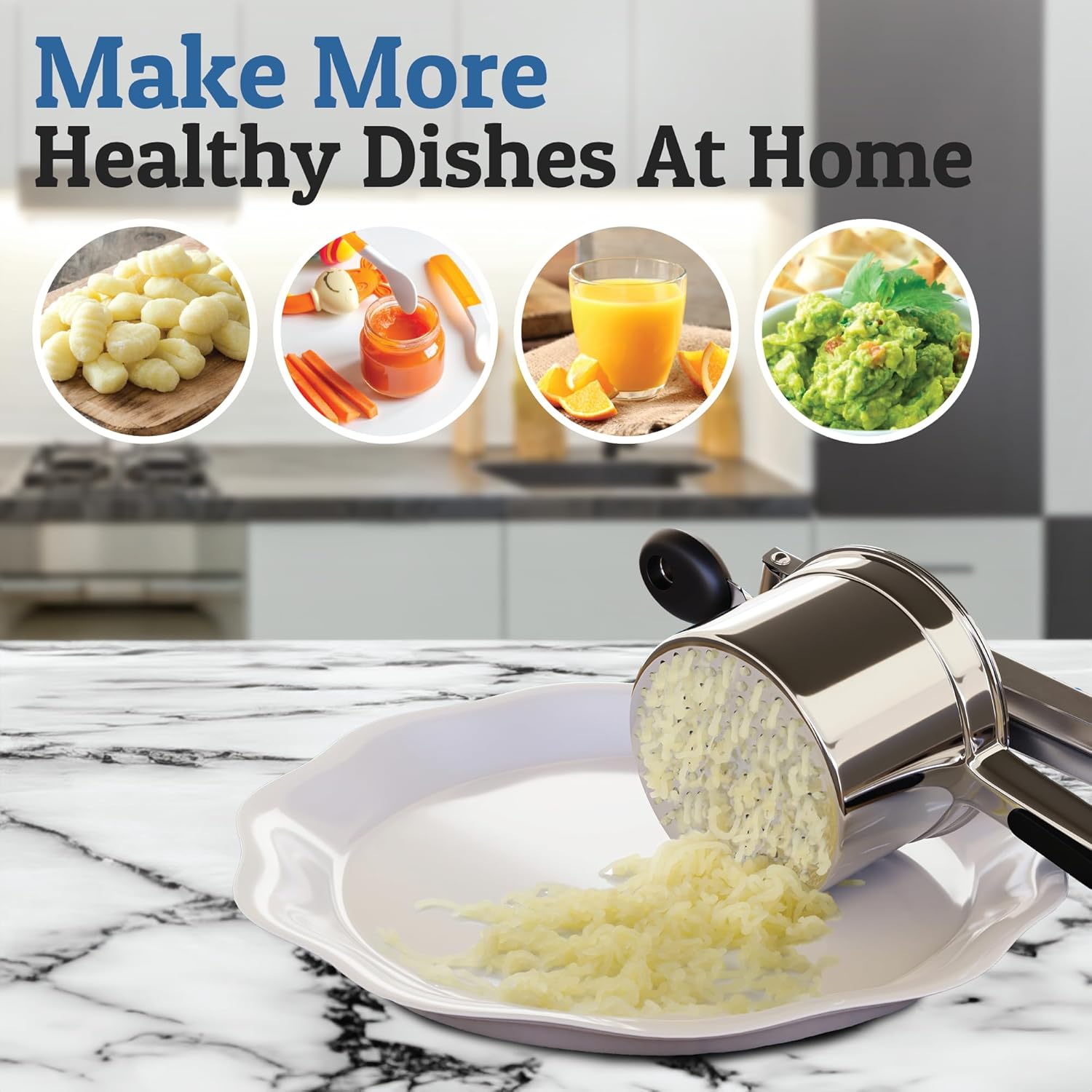Sturdy Stainless Steel Potato Masher with 15oz Capacity