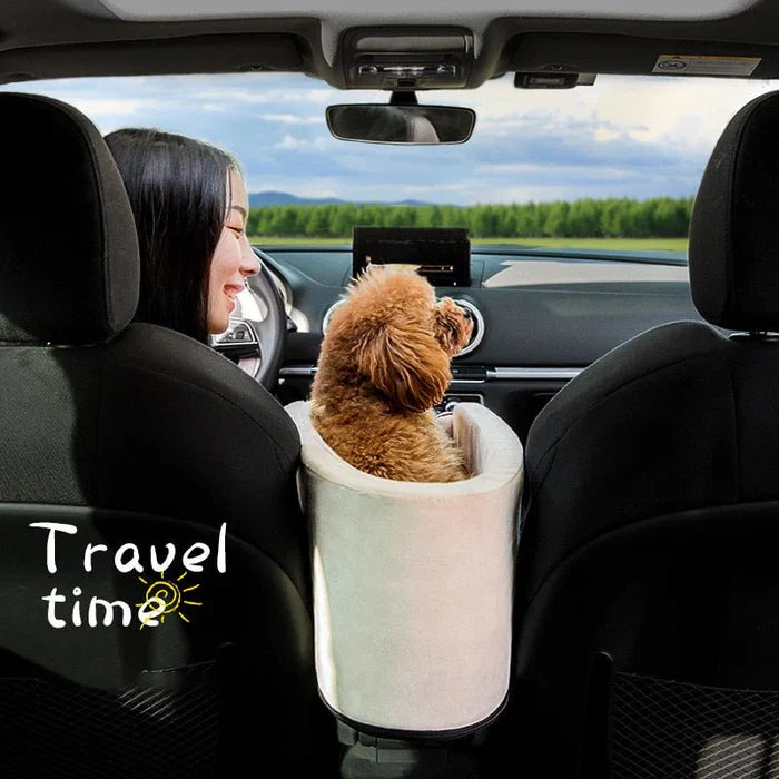 Travel Bag for Small Dogs and Cats - Pet Car Seat with Armrest Safety