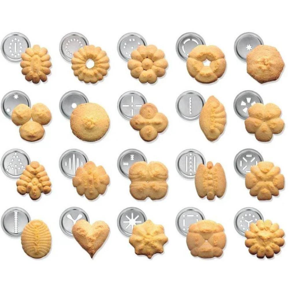 Aluminum Cookie & Pastry Shaper with 20 Discs & 4 Tips