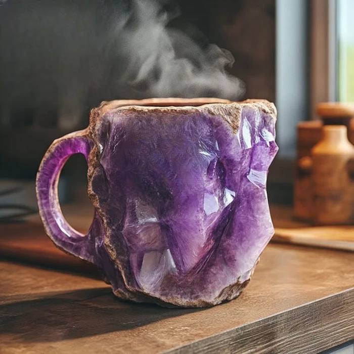 LustreGlow Artisan Mineral Glass Coffee Mug